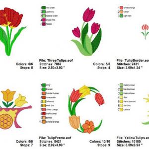 Tulip Time Embroidery Machine Design