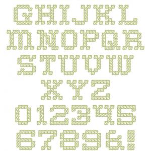 Vintage Cross Stitch Look Font Embroidery Machine Design