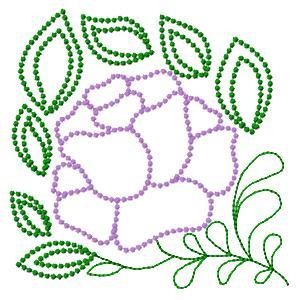 Vintage Rose Blocks Embroidery Machine Design