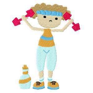 Workout Girls Embroidery Machine Design