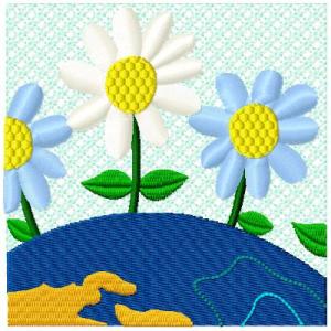 World Puzzle Blocks Embroidery Machine Design