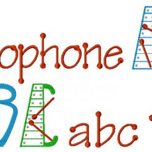 Xylophone Font Embroidery Machine Design