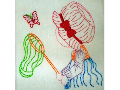 Sunbonnet Colorlines Embroidery Machine Design