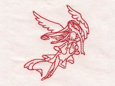 Redwork Angels of Grace Embroidery Machine Design