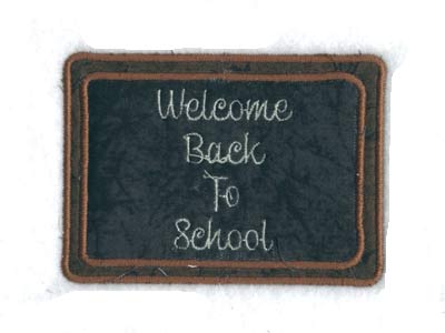 Applique Back to School Embroidery Machine Design