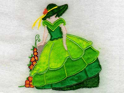 Applique Bonnets and Birds Embroidery Machine Design