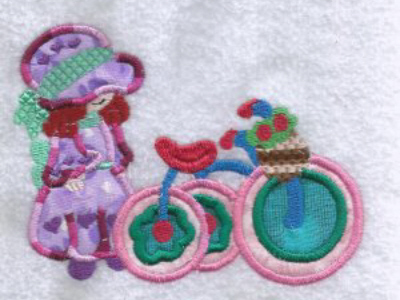 Applique Bonnets on Bikes Embroidery Machine Design