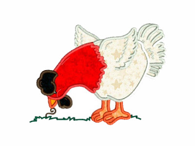 Applique Chickens Embroidery Machine Design