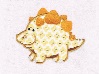 Applique Chubby Dinosaurs Embroidery Machine Design