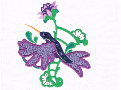 Applique Hummingbirds Embroidery Machine Design