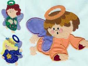 Applique Angels Embroidery Machine Design