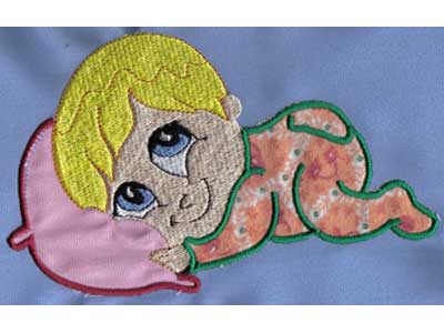 Applique Babies Embroidery Machine Design