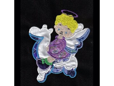 Applique Baby Angels Embroidery Machine Design