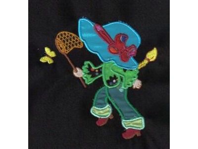 Applique Catching Butterflies Embroidery Machine Design