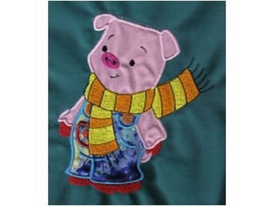Applique Pigs Embroidery Machine Design