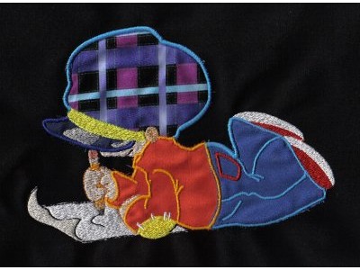 Applique Sunbonnet Boys Embroidery Machine Design