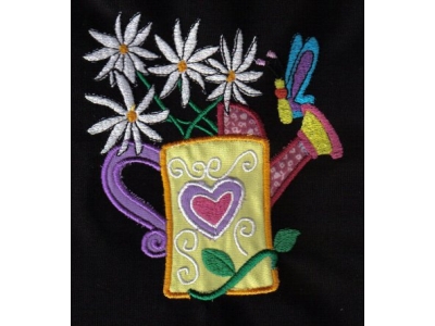 Applique Water Cans Embroidery Machine Design
