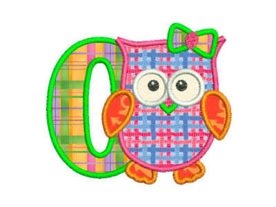 Applique Owl Girls Numbers