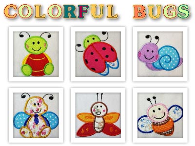 Applique Quilting Bugs Embroidery Machine Design