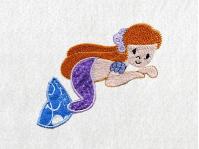 Applique Mermaids 2 Embroidery Machine Design