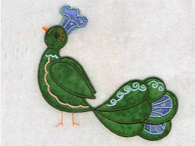 Applique Peacocks Embroidery Machine Design