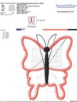 Detail Charts for the set Applique Spring Butterflies