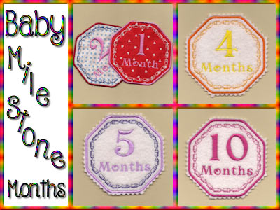 Baby Milestone Months Embroidery Machine Design