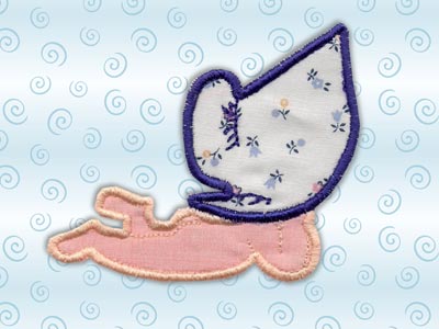 Applique Sunbonnet Babies Embroidery Machine Design