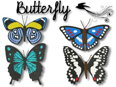 Beautiful Butterflies 2 Embroidery Machine Design