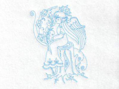 Beautiful Realistic Angels Embroidery Machine Design