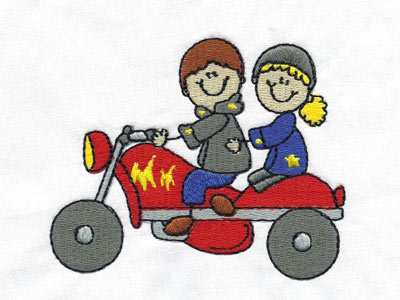 Cool Bike Week Stickies Embroidery Machine Design