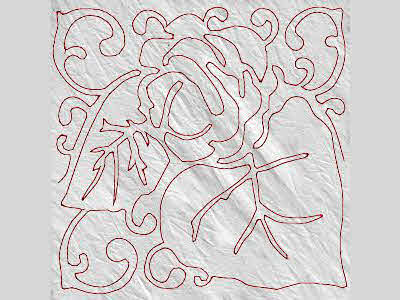 Begonia Quilt Squares Embroidery Machine Design