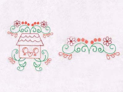 Birdhouses and Borders Embroidery Machine Design