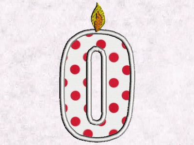 Applique Birthday Candles Embroidery Machine Design