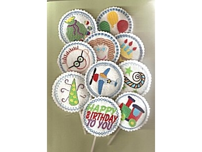 Birthday Suckers Set 2 Embroidery Machine Design