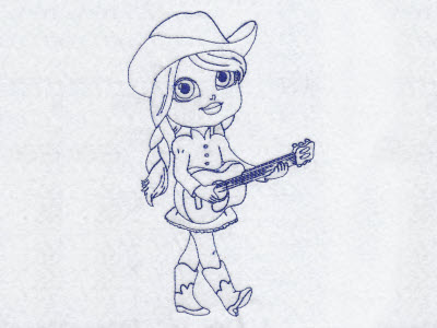 Bluework Country Girls Embroidery Machine Design