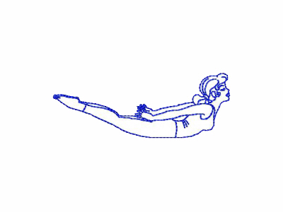 Bluework Yoga Embroidery Machine Design