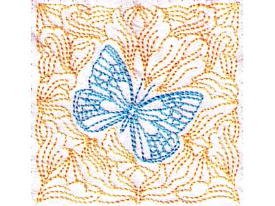 Butterfly Quilt Redwork