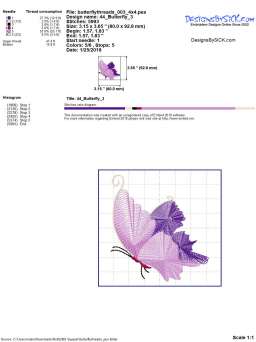 Detail Charts for the set Butterfly Threads