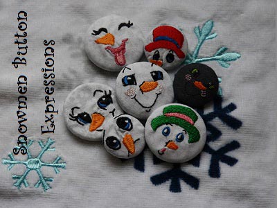 Cute Button Snowman Expressions