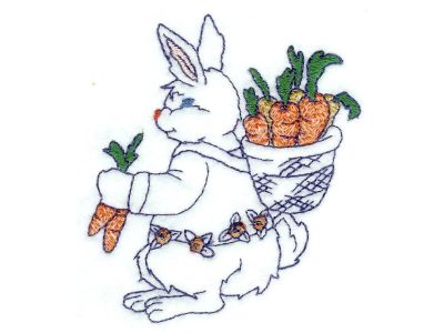 BW Cute Bunnies Embroidery Machine Design