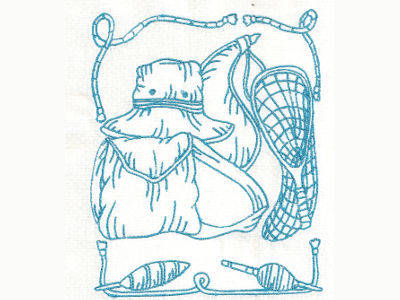 Bluework Fishing Blocks Embroidery Machine Design