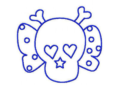 Bluework Skulls Embroidery Machine Design