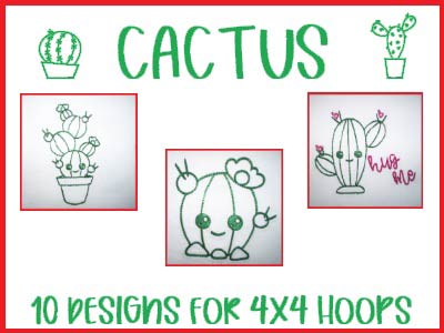 Cactus Embroidery Machine Design