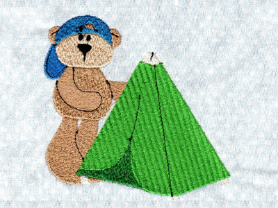 Camping Bears Embroidery Machine Design