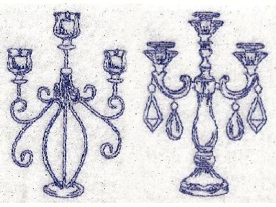 Candle Sticks Embroidery Machine Design