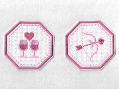 Candlewick Valentine Coasters Embroidery Machine Design