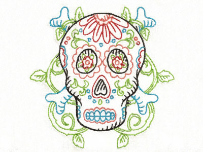 Candy Skulls Embroidery Machine Design