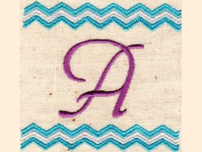 Chevron Monogram Embroidery Machine Design