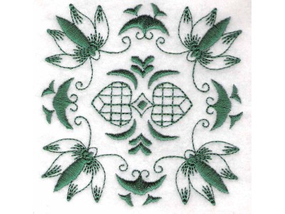 Chinese Indigo Embroidery Machine Design